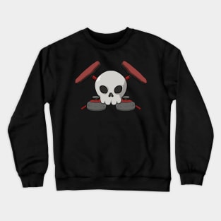 Curling crew Jolly Roger pirate flag (no caption) Crewneck Sweatshirt